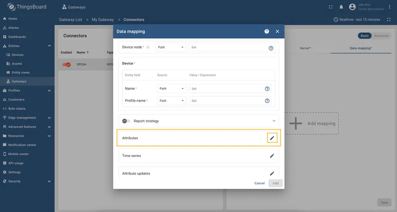 Click the pencil icon in the Attributes section