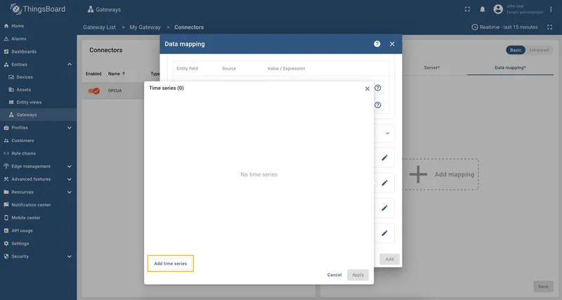 Click on Add time series