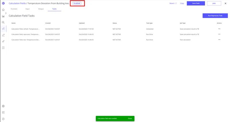 Enabled status shown