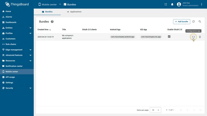 Download configs.json from Mobile Center