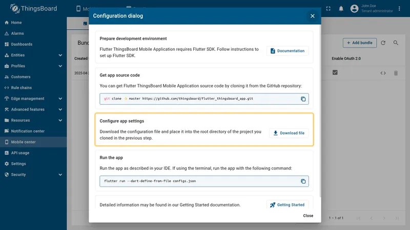 Replace configs.json in project
