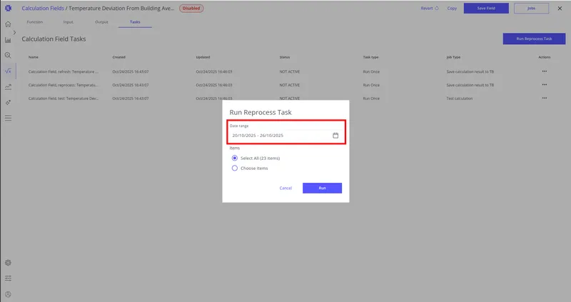 Select time range