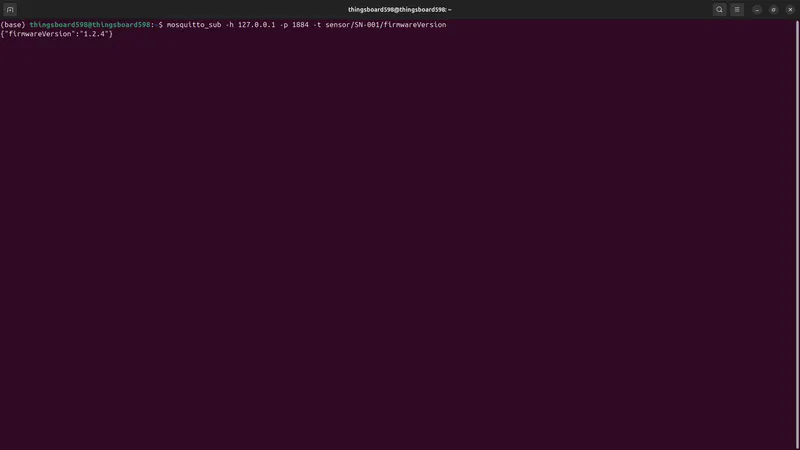 Device receives attribute update via MQTT