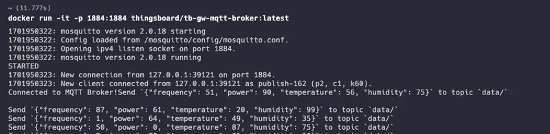 MQTT broker Docker logs