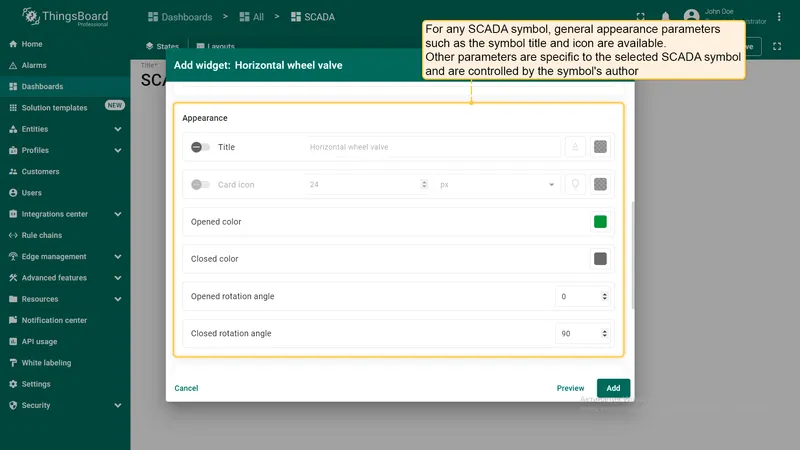 Appearance settings