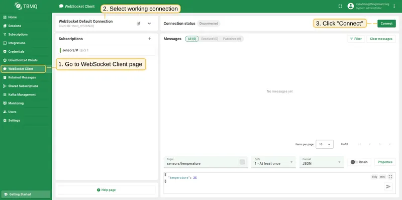 Select a working connection and click Connect