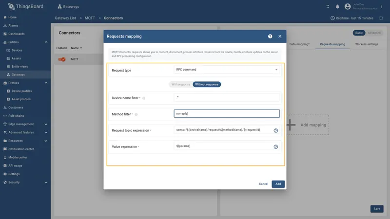 Configure one-way RPC fields