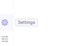 Settings button in the bottom-left corner of the Trendz UI