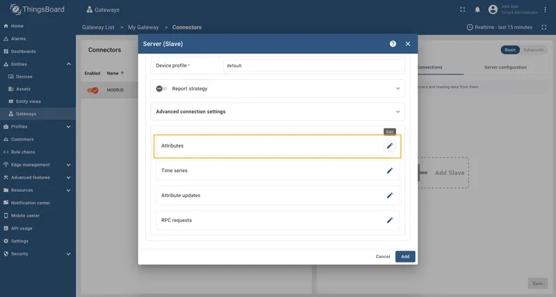 Click pencil icon in Attributes section