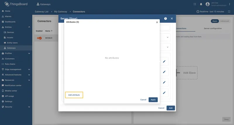 Click Add attribute button