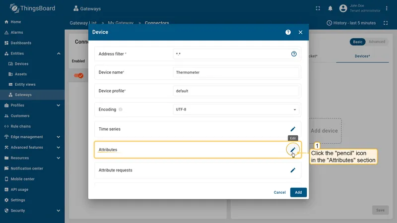 Open the Attributes section