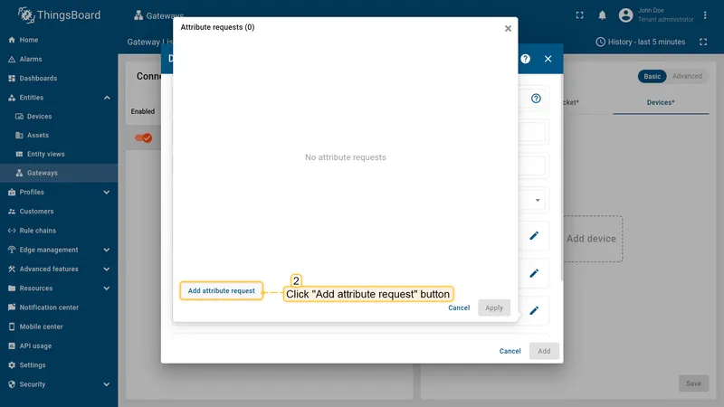 Click Add attribute request