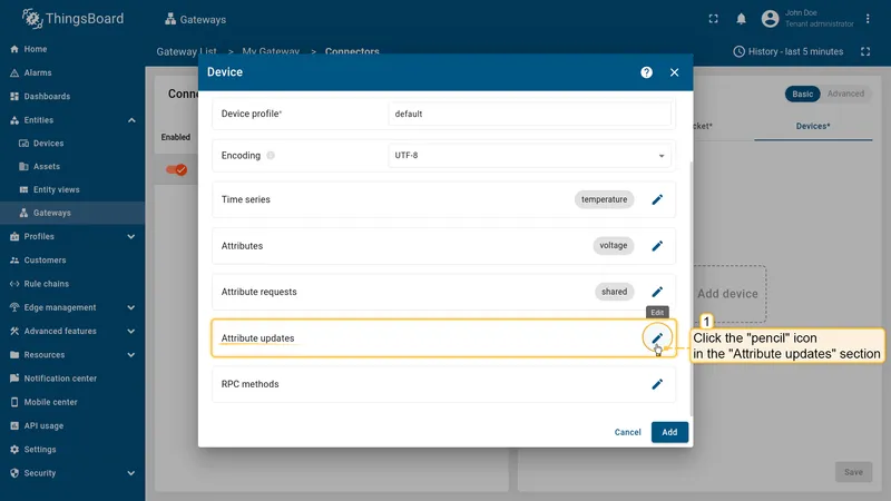 Open the Attribute updates section