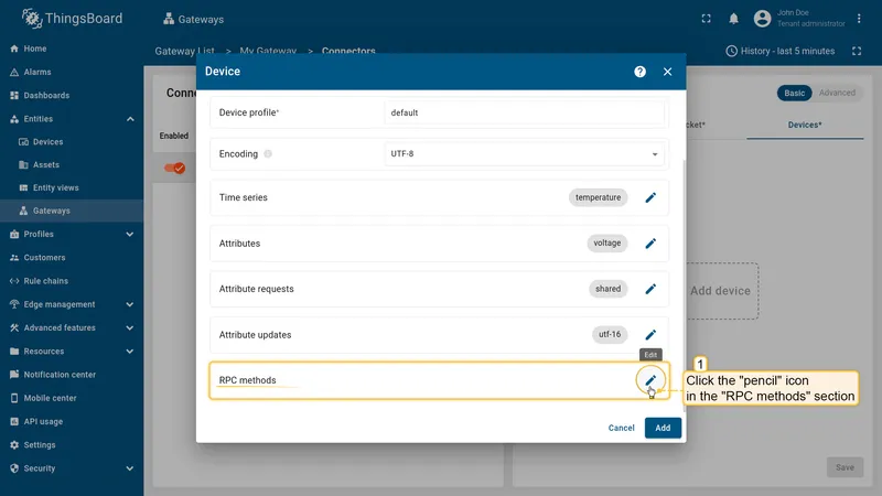 Open the RPC methods section