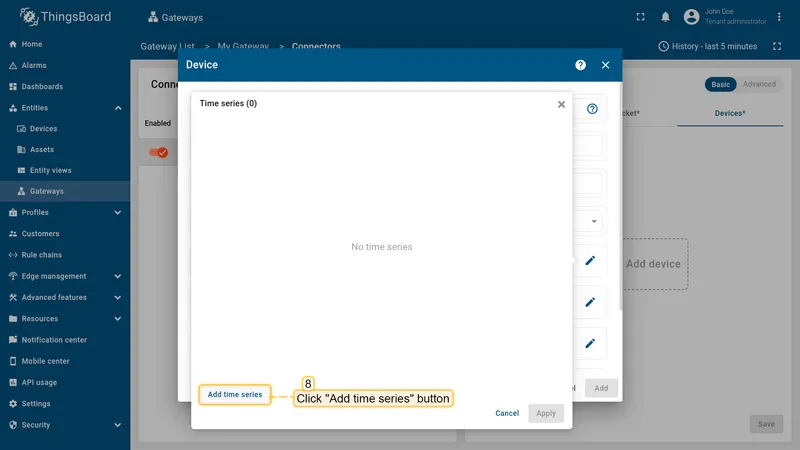 Click Add time series