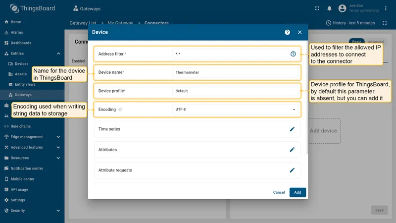 New device form