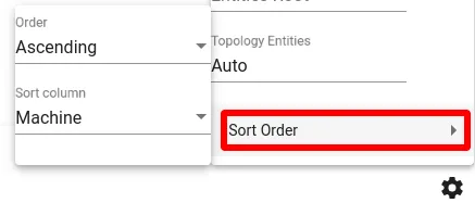 Default sorting configuration in the Settings section