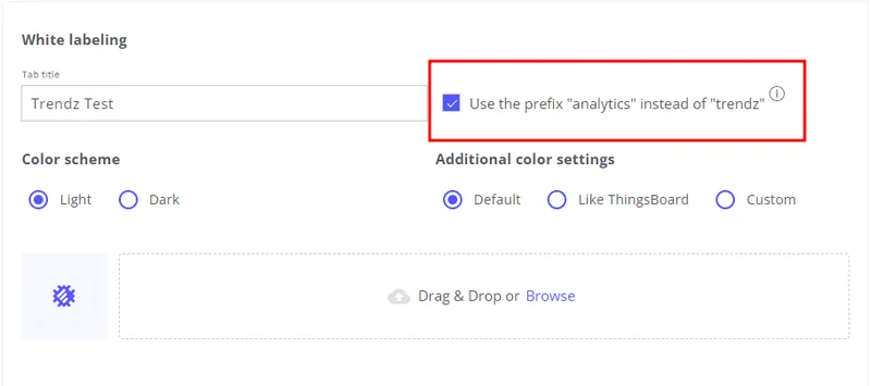 URL path setting on Trendz Cloud