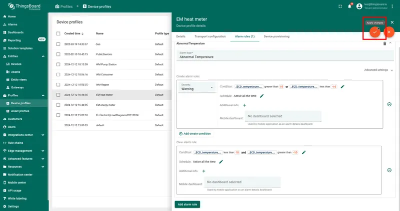 Click Apply changes