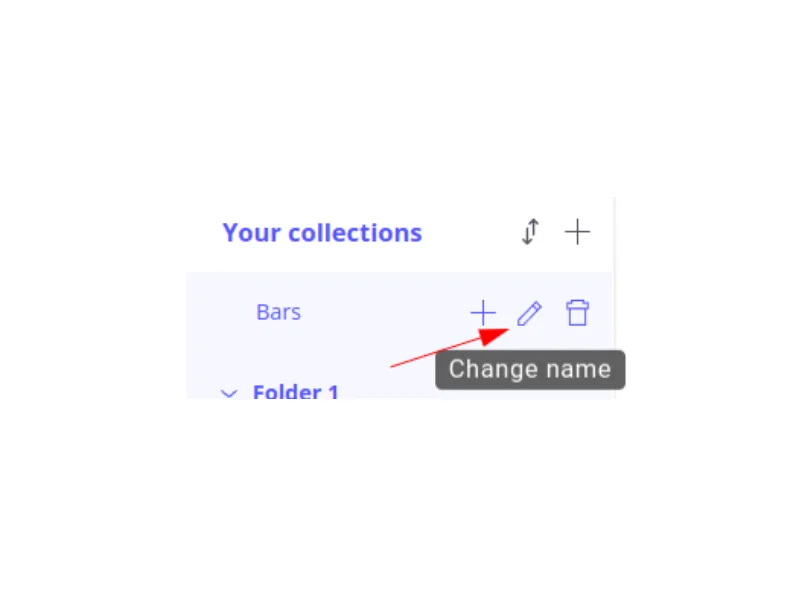Change name option for renaming a subcollection