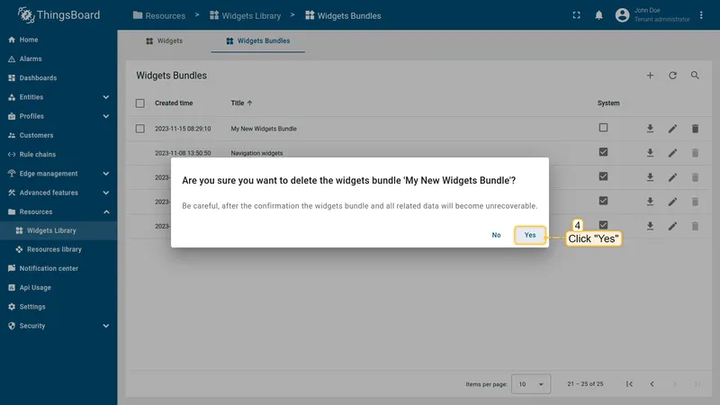Confirm delete