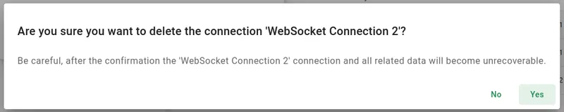 Confirm deletion by clicking Yes