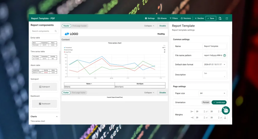 Daily and monthly operational and energy management reports