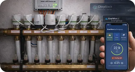 Heating loop control via LoRaWAN actuators