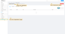 Go to the Applications page, click on your application and press Add device button.