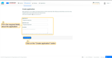 Fill in the required fields about the application. Then click "Create application" button.