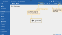 Once you have created the dashboard, it will be automatically opened. You can configure it by adding widgets. Click the "Save" button to save the changes