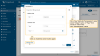 Fill in "Key" field with "temperature" value, select "Integer" option in "Type" field and fill in "Value" field with "${temperature}" value. Click on "Add time series" button again;