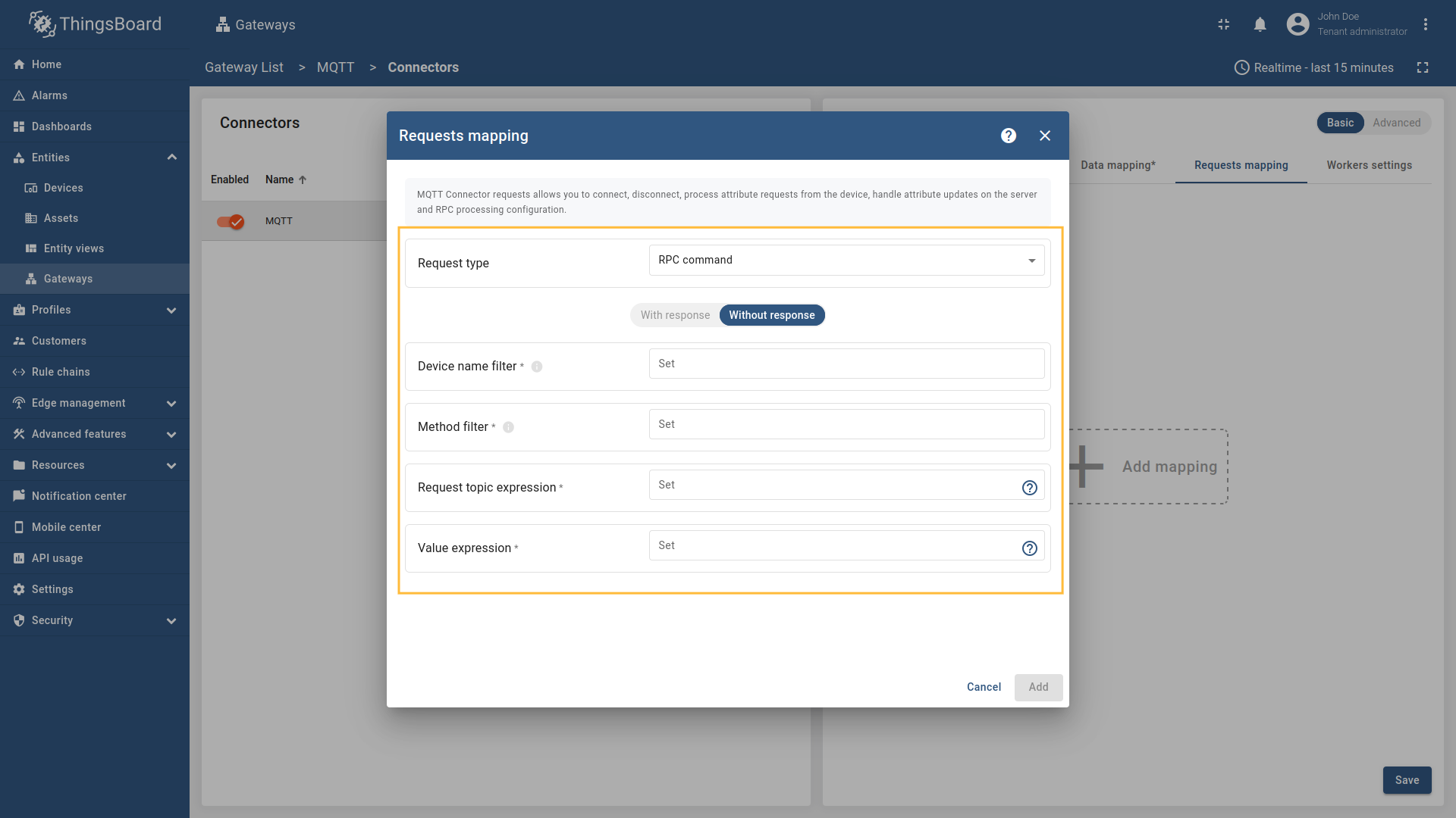 One way RPC does not expect response from a topic.