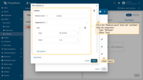 Fill in "Method name" field. If the method has arguments, click on "Add argument" button and select the type of argument. Fill in the "Value" field and click "Apply" button.