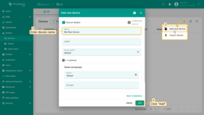 Click on the "+" icon in the top right corner of the table and select "Add new device". Enter a name for the device, for example, "My New Device". No other changes are required at this time. Click "Add" to create the device;