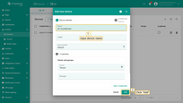 Input device name. For e.g., <b>Air Conditioner</b>. No other changes required at this time. Click on the <b>Add</b> button to add the device.