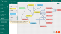 Drag connection from <b>Device Profile Node</b> to newly added <b>enabled</b> script node.