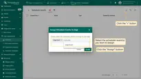 On the <b>Edge Scheduler Events</b> page, click the <b>"+"</b> button and assign the event(s) to the <b>Edge</b> instance in the pop-up window.