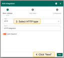 Select "HTTP" as the integration type and click "Next".