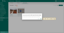 Confirm deleting the image in the dialog box