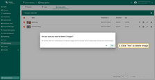 Confirm deleting images in the dialog box
