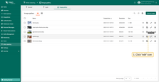 To open editing an image window, click the "Edit image" icon next to the image name that you want to edit;