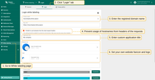 Enter the registered domain name. It is recommended to prevent usage of hostnames from headers of the request. Enter a custom application title, replace the default website icon and logo with your own;