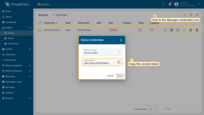 Navigate to the manage credentials and copy the access token. We will use it in the next step. Note that you may use other types of credentials as well.