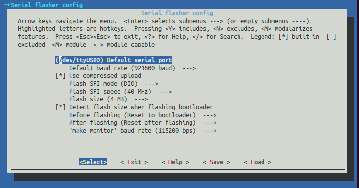 serial flasher config