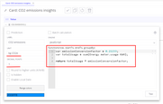 Add calculated field to compute carbon emissions based on energy consumption