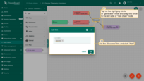 Tap on the right grey circle of "generator" node and drag this circle to the left side of "rule chain" node. Select the "Success" link and click "Add";