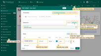 This widget will also use the dashboard's time window. Specify "Selected entity" alias as the data source. Add "co2" as the data key, and specify its label and units. Then, click the gear icon to configure the "co2" data key settings;