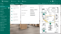 Click any marker on the "Office plan" widget to open a tooltip. Each device's tooltip includes a line button to access the details of the selected device. Click on this line.