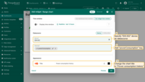 Specify "EM-002" (Energy Meter) device as the data source, and add "powerConsumption" data key. Change the chart title to "Power consumption history";